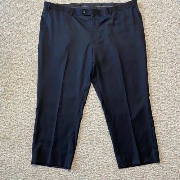 Jhane Barnes Other - Jhane Barnes Black Dress Pants Wool Super 100s 48W 48" x 28" Suspender Buttons